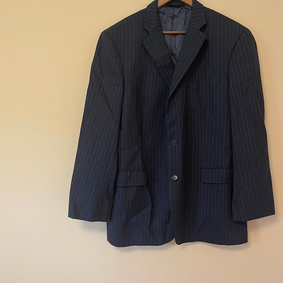 Brooks Brothers 2 Button Blazer Sport Coat 44R Gray Pinstripe Wool Stretch - Picture 2 of 6